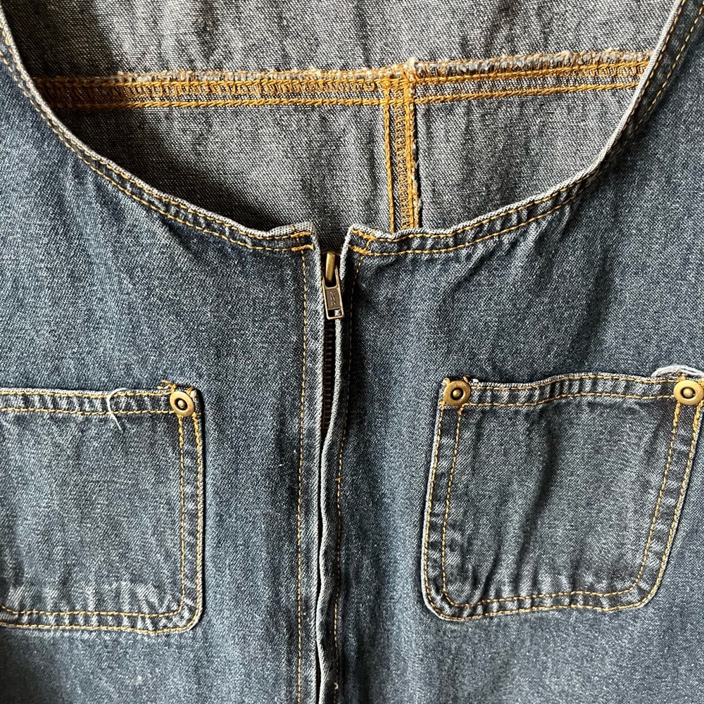 Vintage Y2K 90s Erika Denim Jumper Dress M - Picture 3 of 5